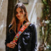 Cinta Bolso Regulable Hippy Flores Rosa y Verde - Imagen 3